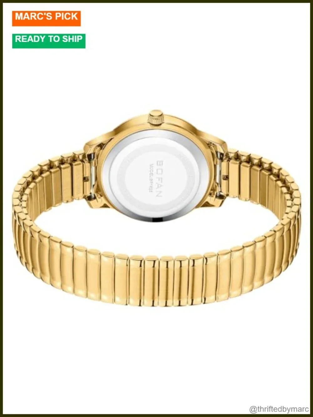 Vintage Stainless Steel Expansion Band Watch with Date Display, Water
